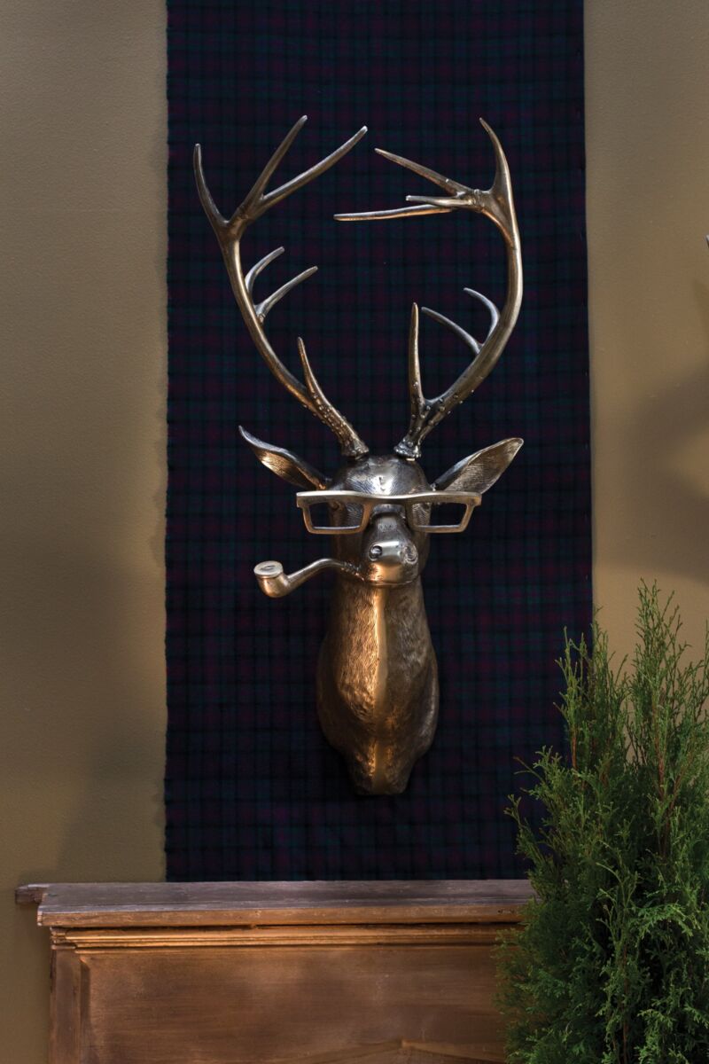 brass deer head